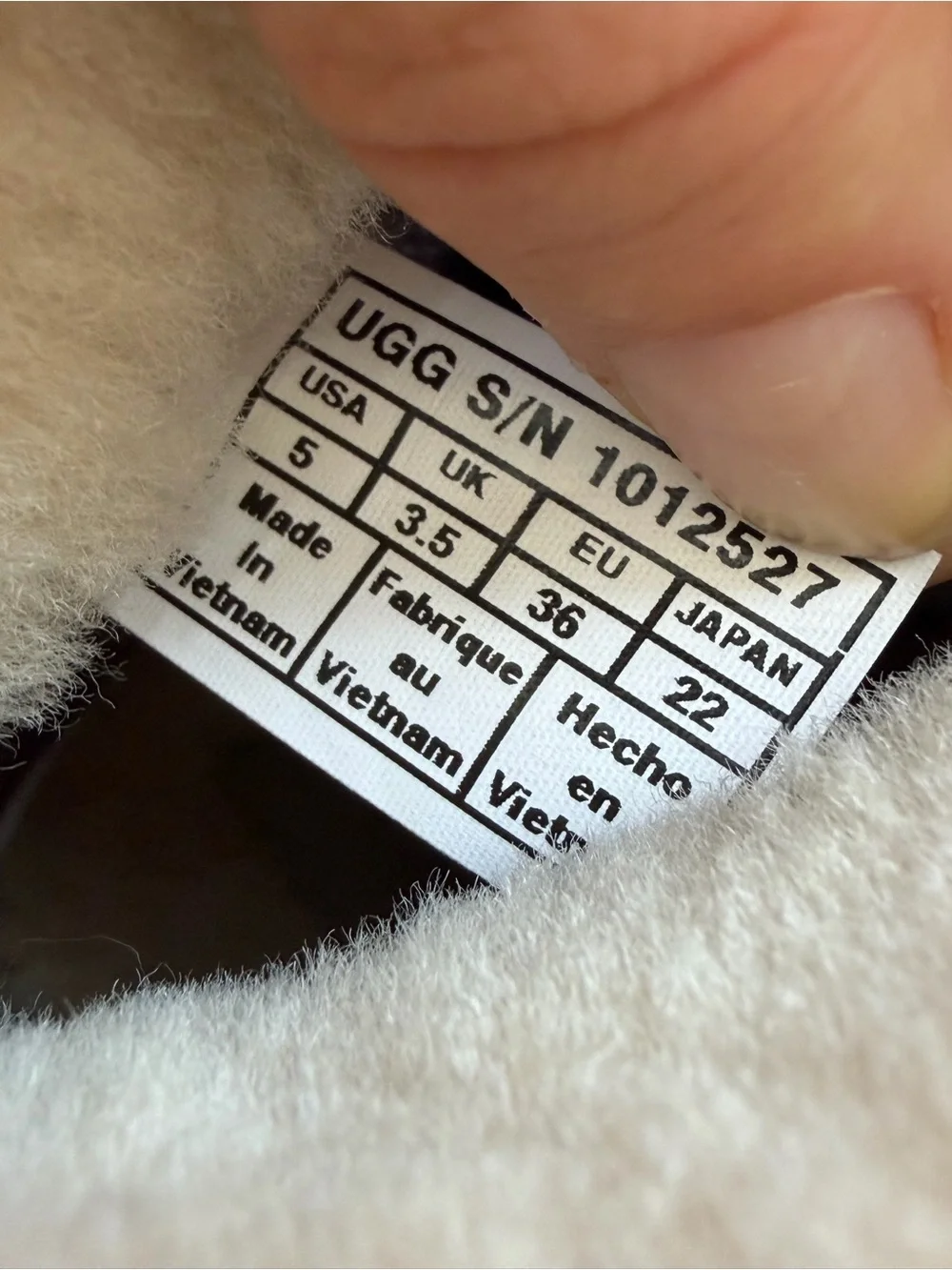 UGG only worn